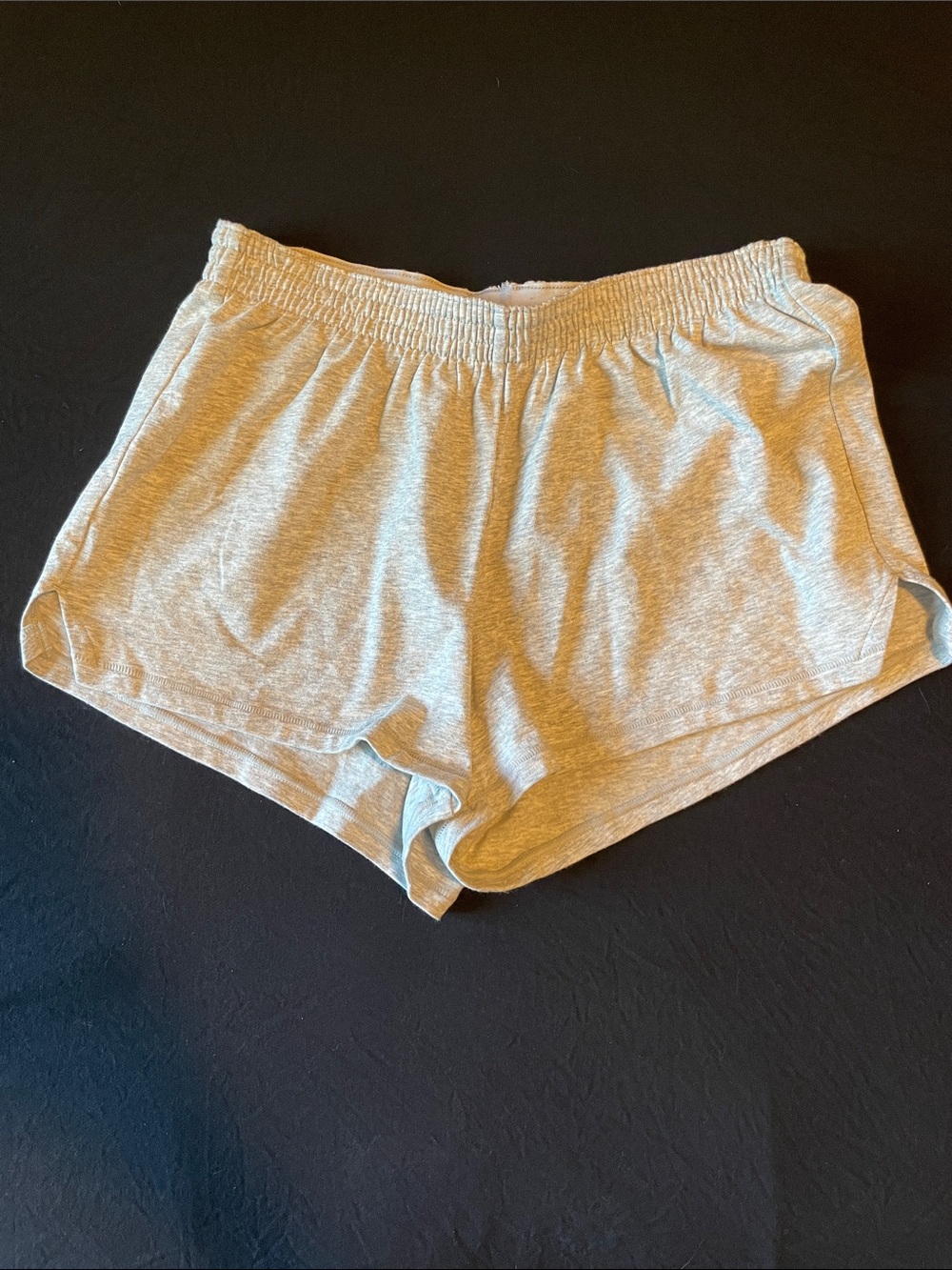 Light heather grey cotton jersey shorts